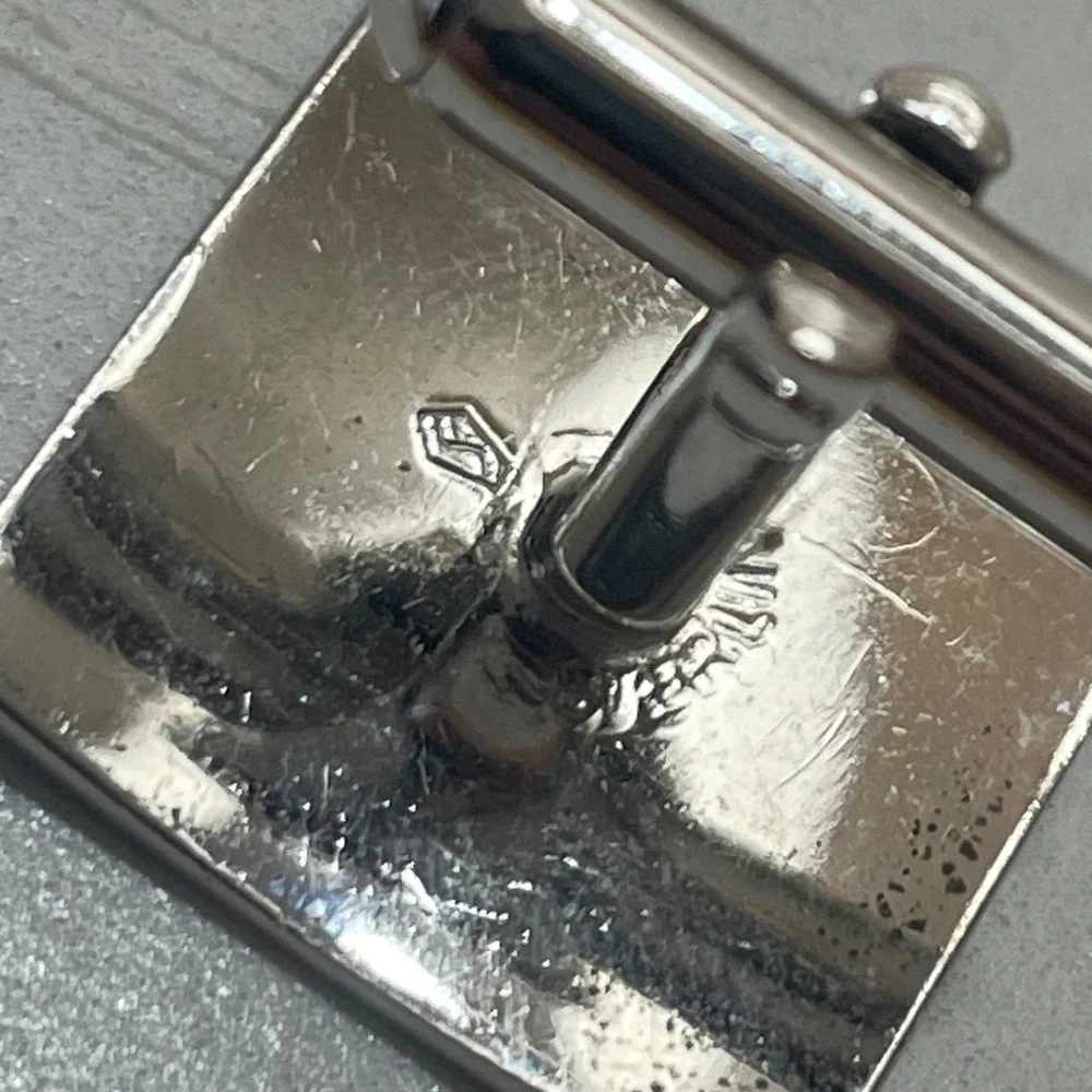Vintage Square Cufflinks with Starburst Design -‎ Textured Sterling Plated